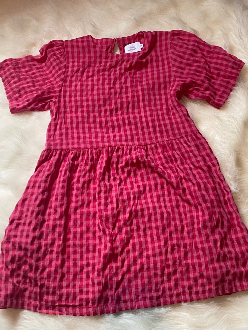 Women’s Red Check Short Sleeve Casual Dress